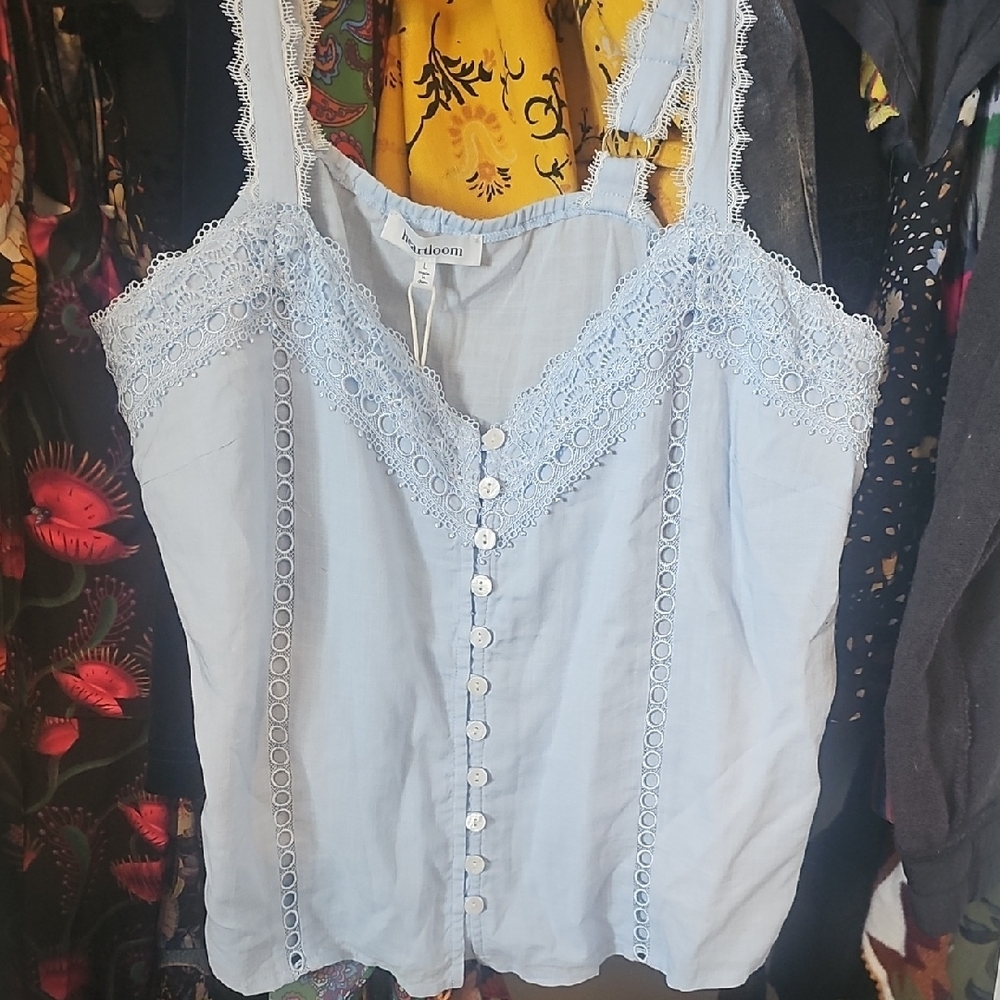 Zadig & Voltaire Blue Embellished Sleeveless Camisole